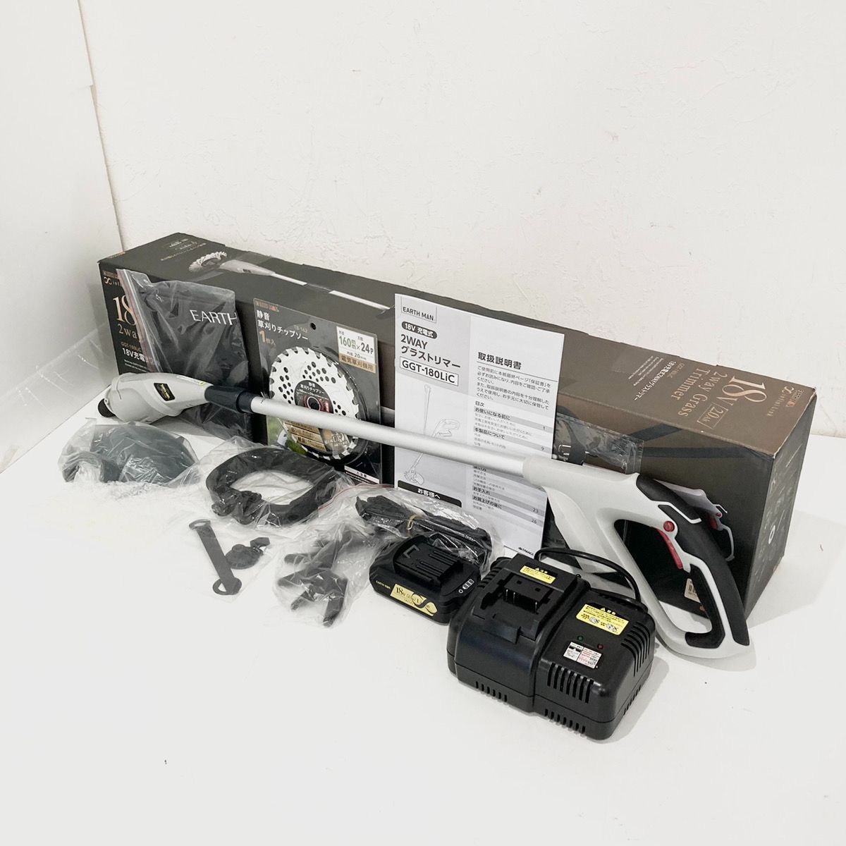 ♥品 完品 高儀 TAKAGI 2 WAYグラストリマー GGT-180 LiC 芝刈り機