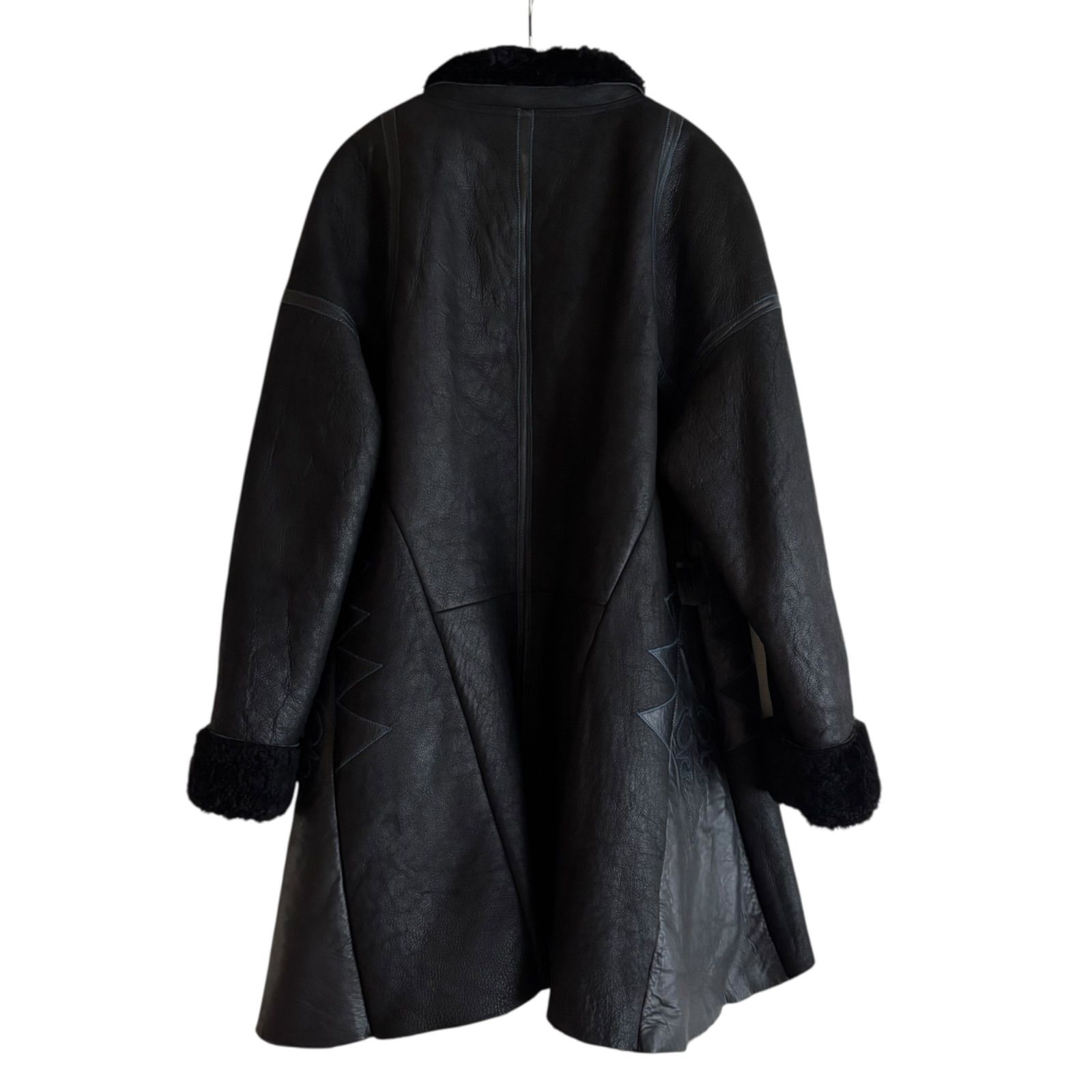 ZM1676 KENZO ケンゾー ムートンコート レザーコート 羊革100% 裏ボア