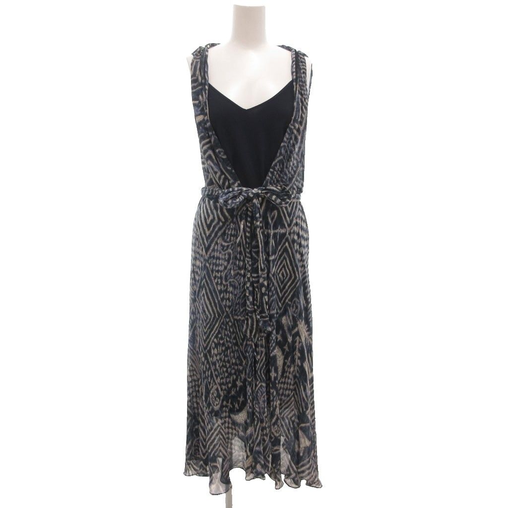 ポロ ラルフローレン POLO RALPH LAUREN ラップドレス ワンピース ロング キャミソール 総柄 150 80 A 紺 ネイビー 青 ブルー |KR