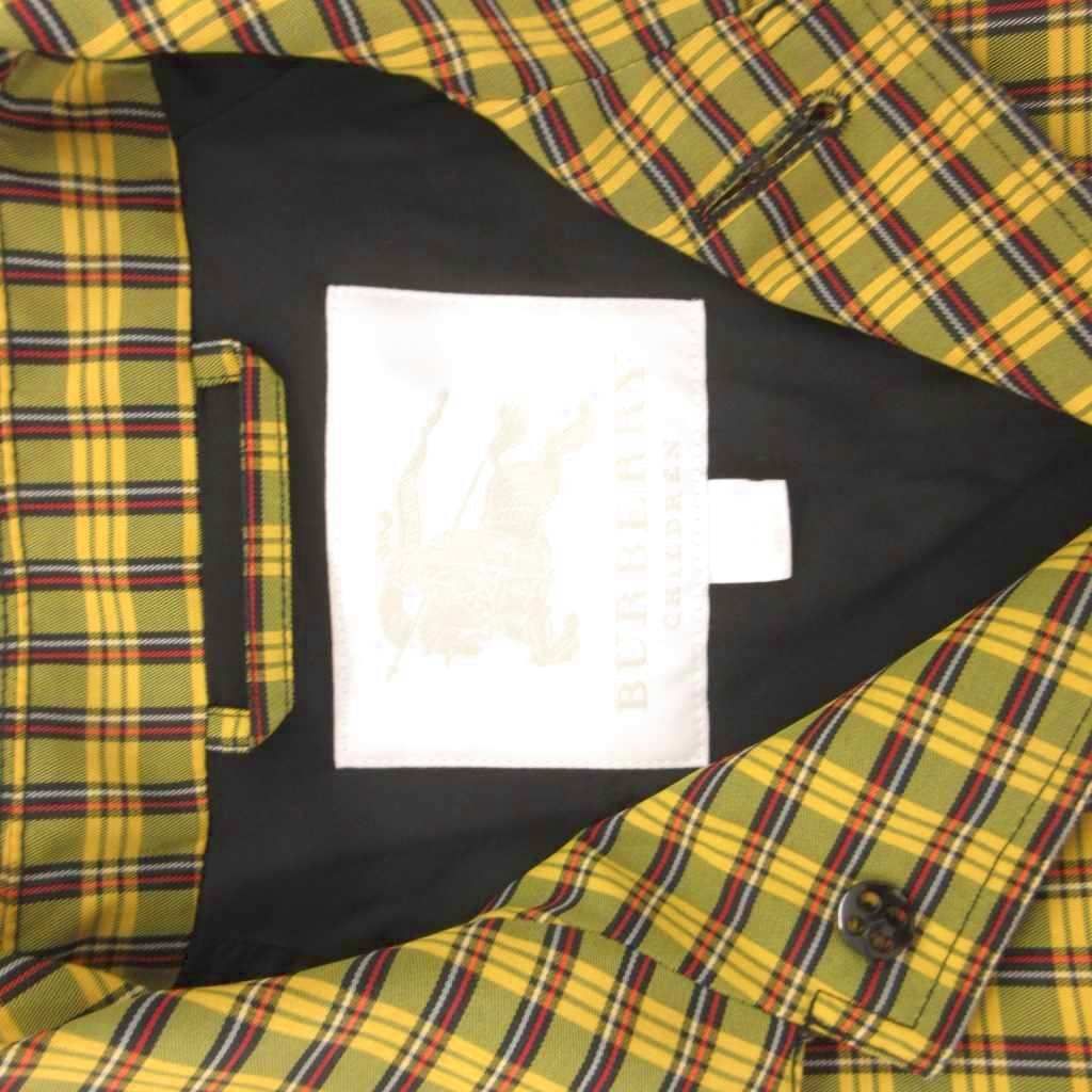  バーバリー チルドレン コート チェック柄 135 cm 黄色 イエロー マルチカラー |KR ウールコート コート