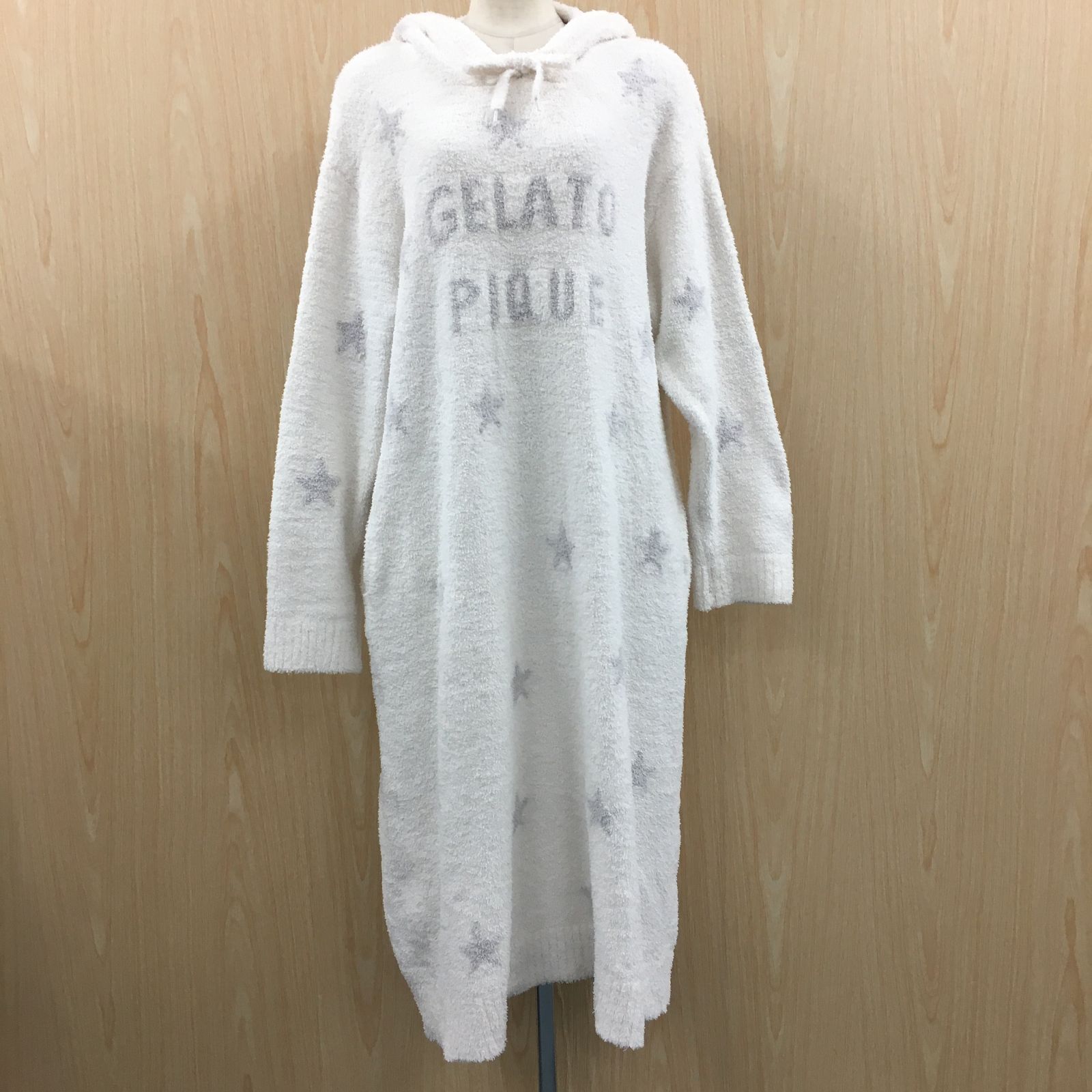 ジェラートピケ パウダースタージャガードフードドレス