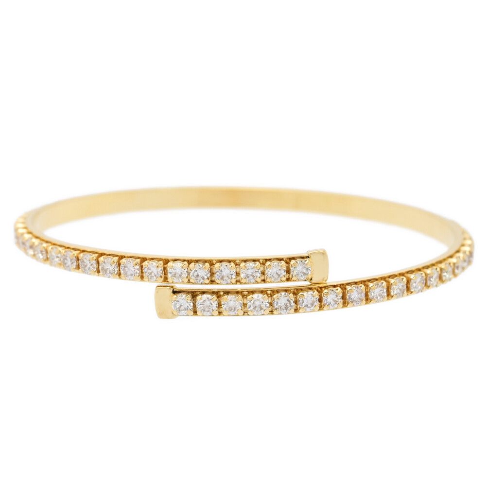 4.5 ct ダイヤモンドバングル K 18 YG 750-9.3 g イエローゴールド 翌日配送可 ♀ N レディース 597163