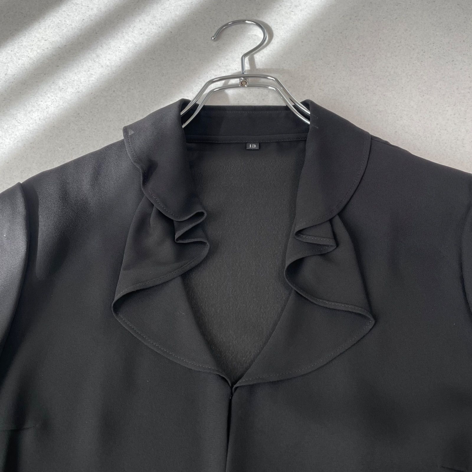  N.U.I.T 喪服 礼服 ブラックフォーマル 大きいサイズ 13号 テーラードジャケット ロングジャケット ワンピース 3点セット アンサンブル セットアップ 3点(以上)セット ブラックスーツ 礼服 喪服