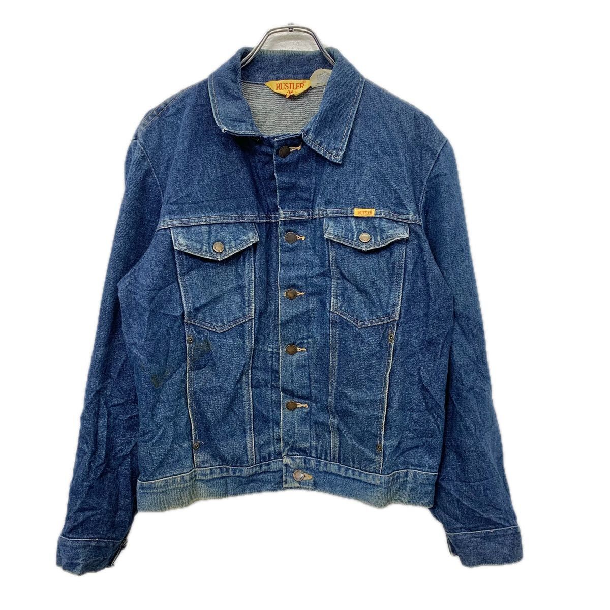 80s-90s RUSTLER デニムジャケット M インディゴ ラスラー Gジャン