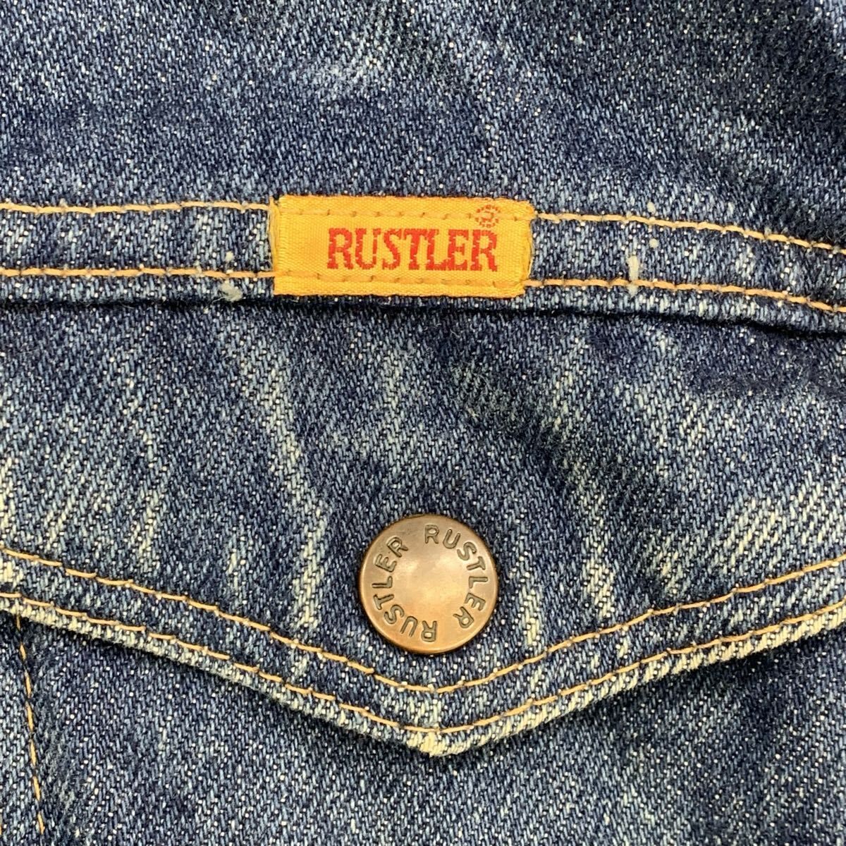 80s-90s RUSTLER デニムジャケット M インディゴ ラスラー Gジャン