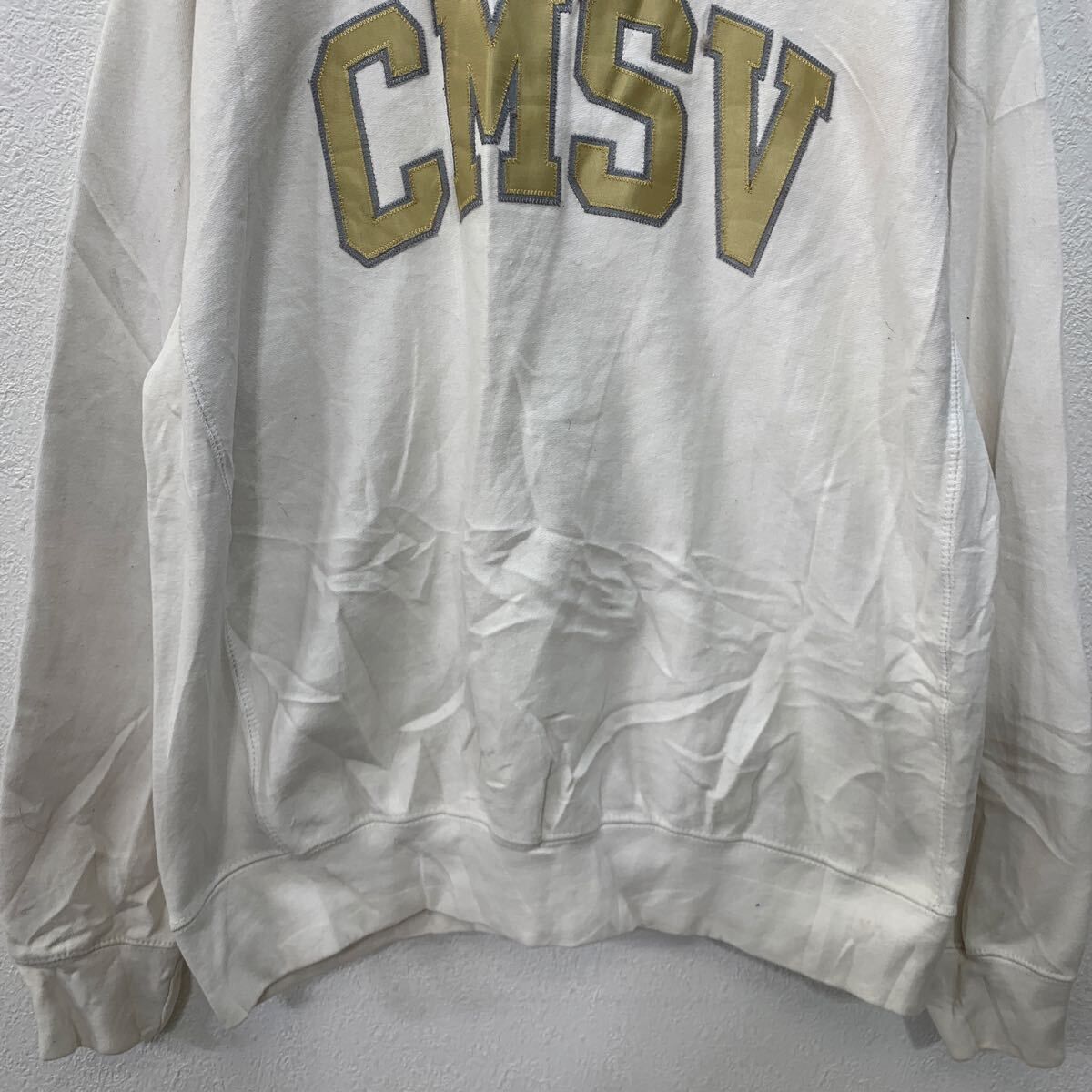 MV SPORT ロゴスウェット トレーナー L ホワイト イエロー プル