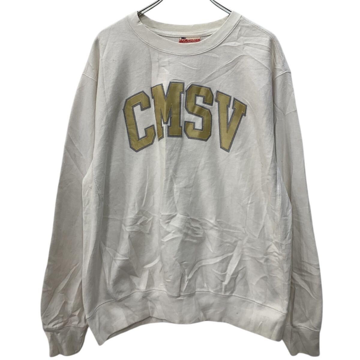 MV SPORT ロゴスウェット トレーナー L ホワイト イエロー プル