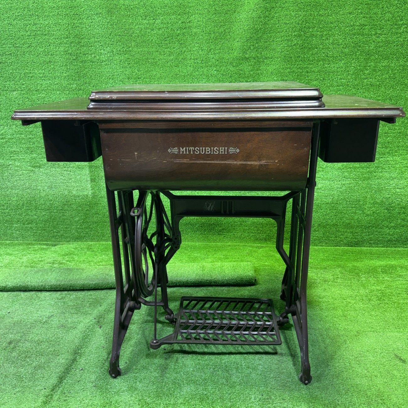 三菱電機 HA 1 足踏みミシン テーブル一体型 アンティーク 昭和レトロ 鋳鉄脚