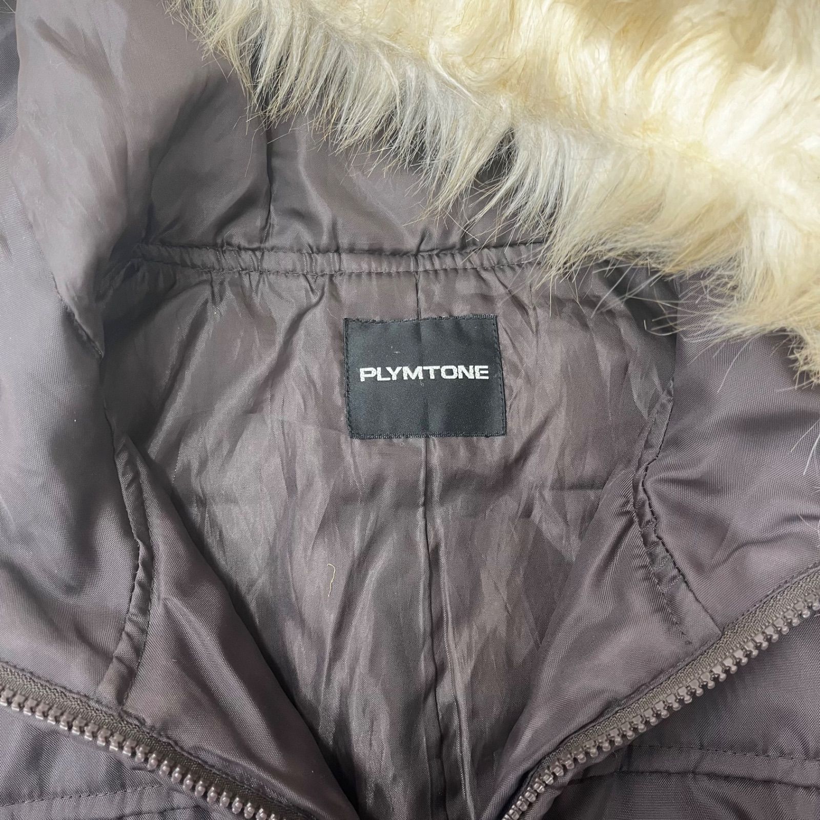 PLYMTONE フード付きダウンジャケット ファー ブラウン 茶色 ダウン 