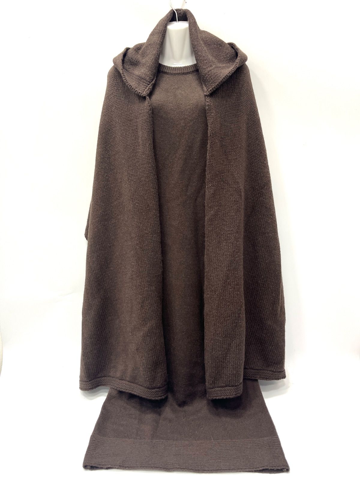 ETRE TOKYO ストール付き ニットロング コンビワンピース ブラウン