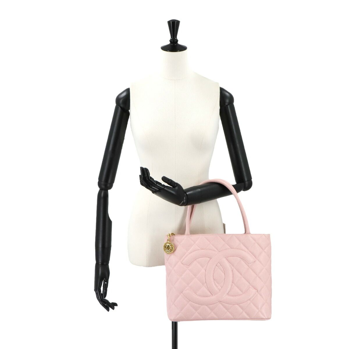 新品同様 シャネル バッグ 復刻トート バッグ キャビアスキン ライトピンク A01804 ゴールド 金具 レディース 90299228 【中古】ブランド 新品同様 シャネル CHANEL 復刻トート バッグ キャビアスキン