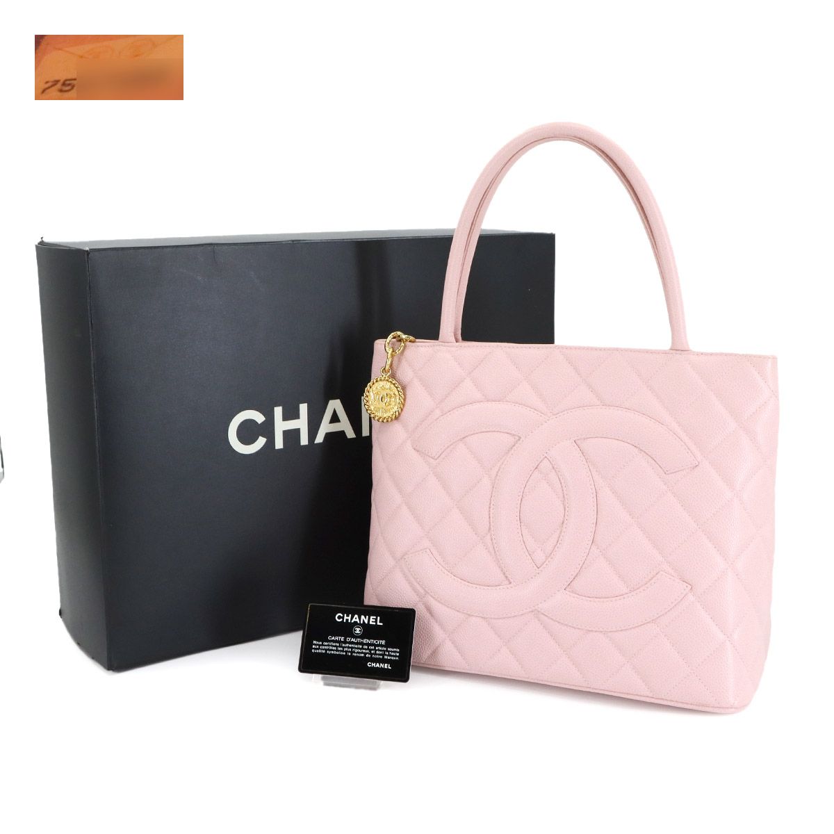 新品同様 シャネル CHANEL 復刻トート バッグ キャビアスキン