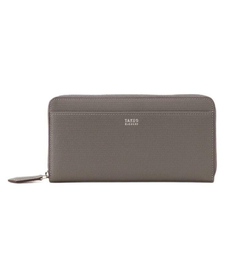 タケオキクチ 財布 ソフト-ナチュラル ミニメッシュ レザー ラウンドファスナー長財布 メンズ ダークグレー 513 00 ダークグレー 513 00