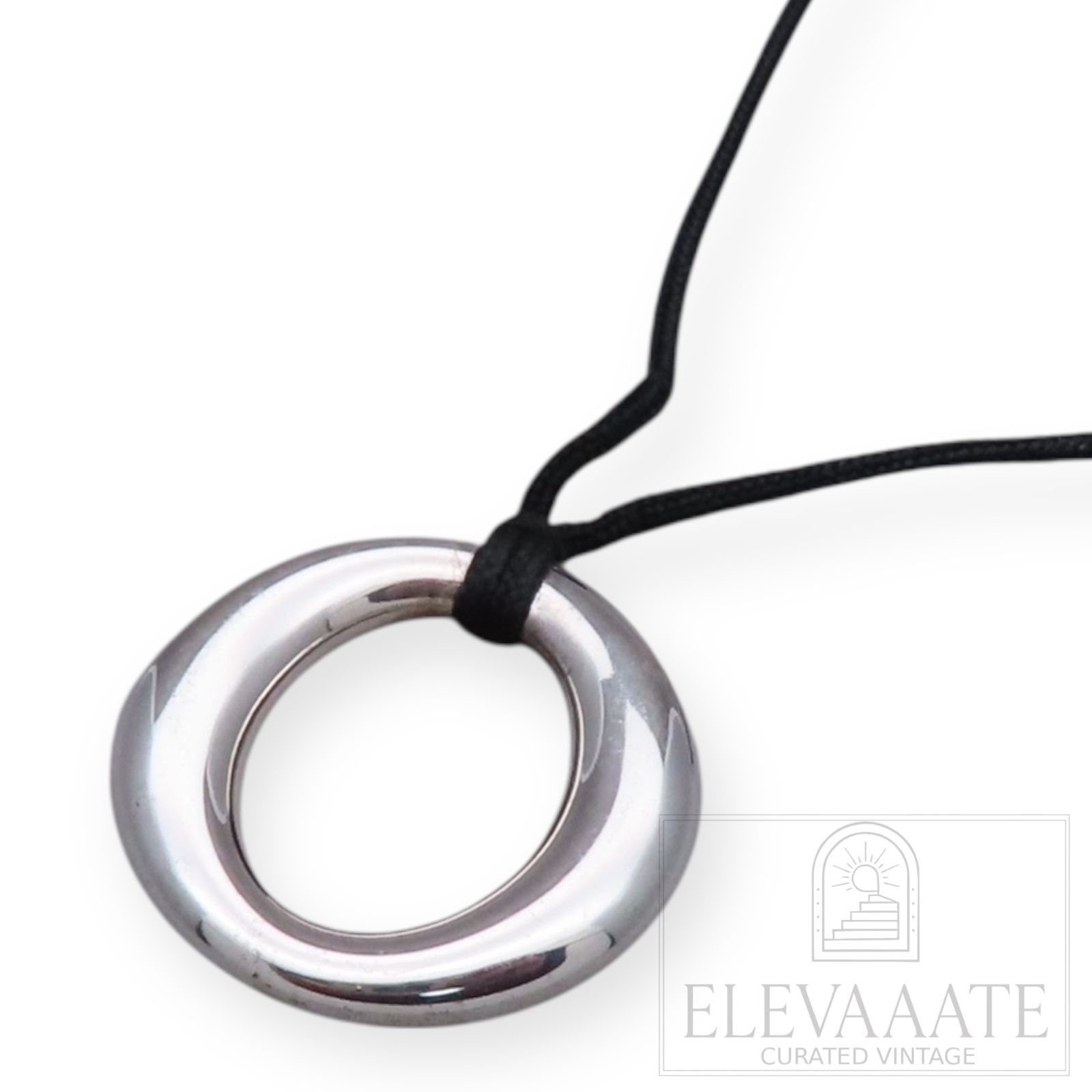 美品 Tiffany&Co. ティファニー セビアナ ブラック シルクコード