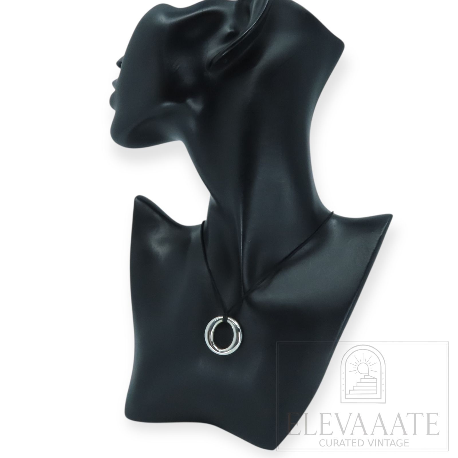 美品 Tiffany&Co. ティファニー セビアナ ブラック シルクコード