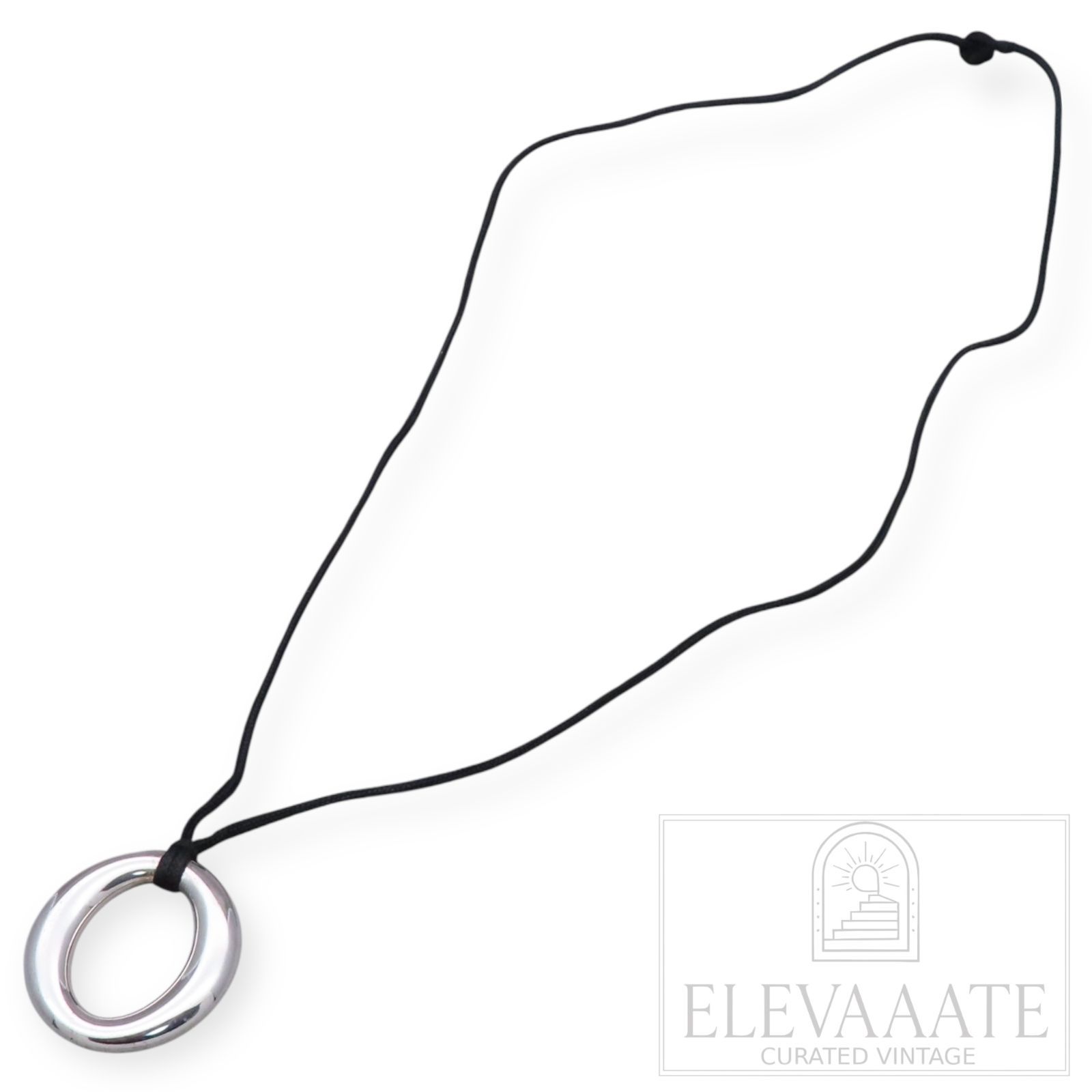 美品 Tiffany&Co. ティファニー セビアナ ブラック シルクコード