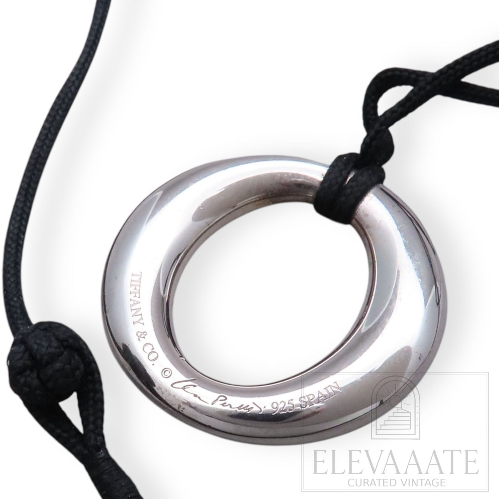 美品 Tiffany&Co. ティファニー セビアナ ブラック シルクコード