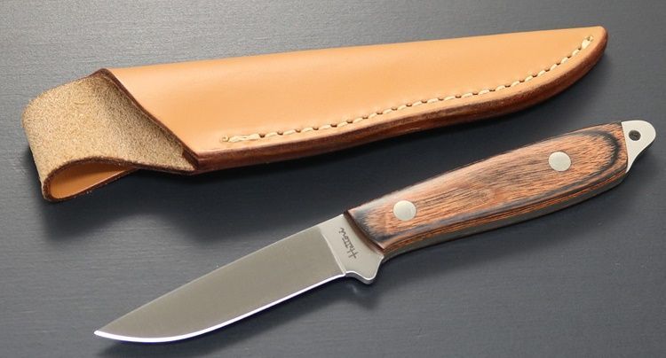 Hattori あまご マホガニー合板柄 アウトドアナイフ