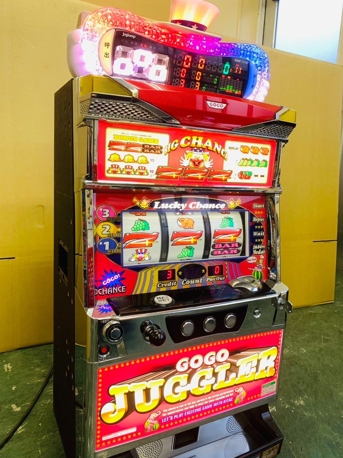 送料無料】ゴーゴージャグラー2／KD 実機 ジャグランプ＆コイン不要機