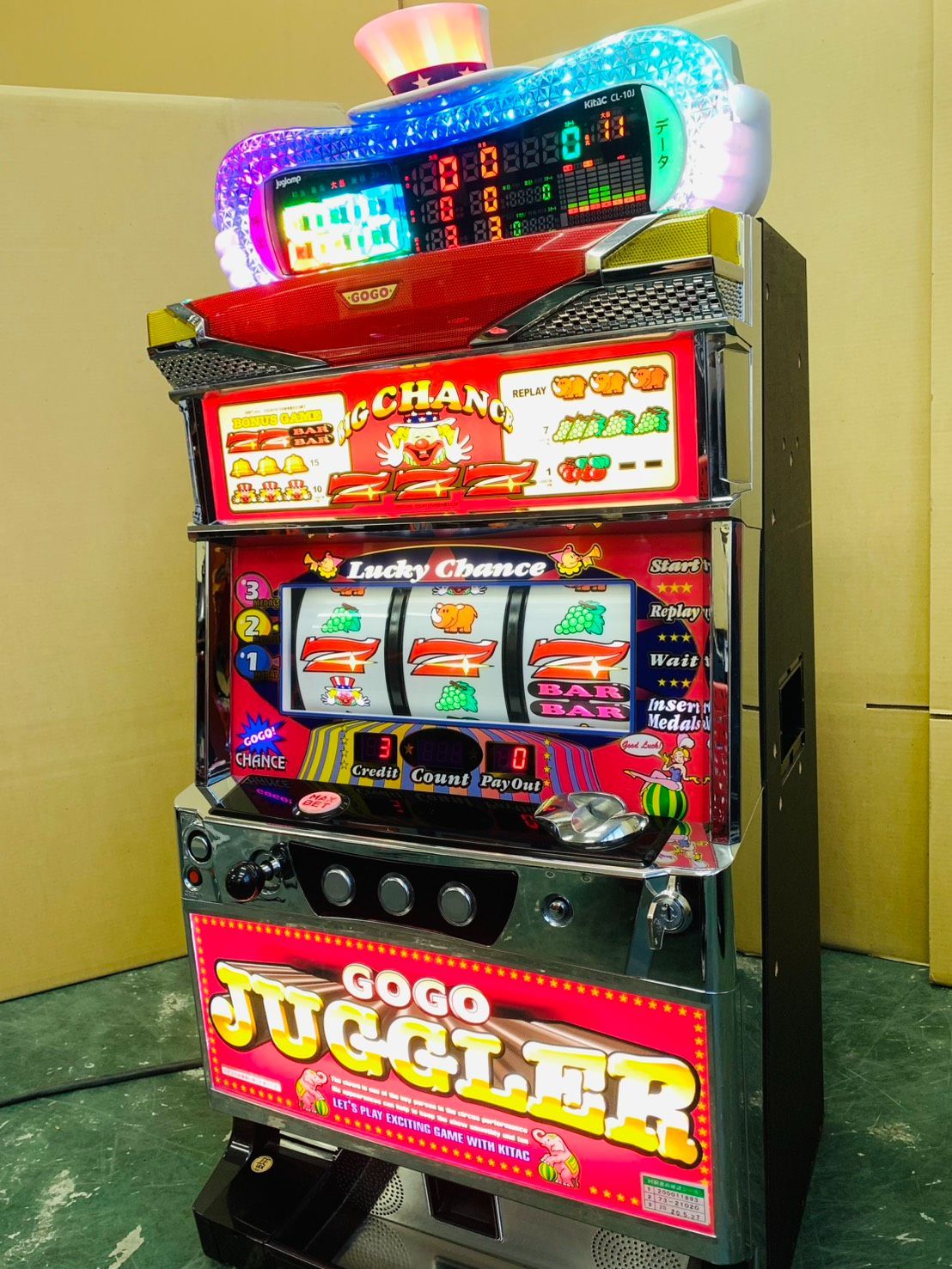 パチスロ実機　ゴーゴージャグラー2/KD不要機付き 送料無料】ゴーゴージャグラー2／KD 実機 ジャグランプ＆コイン不要機