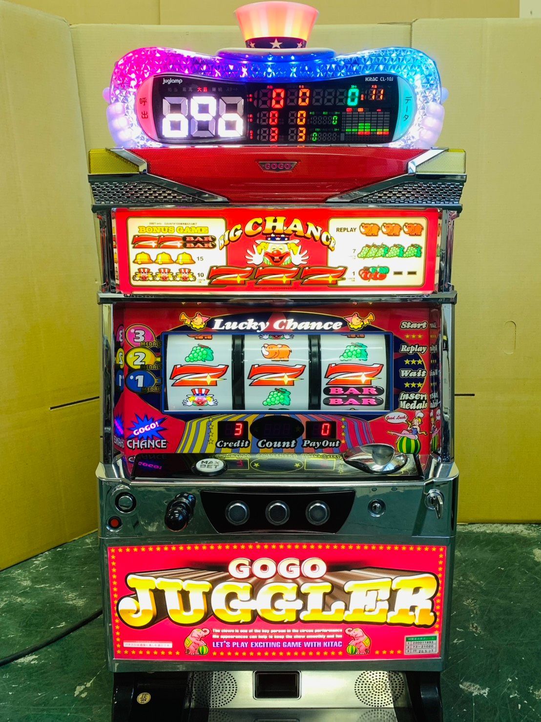 送料無料】ゴーゴージャグラー2／KD 実機 ジャグランプ＆コイン不要機