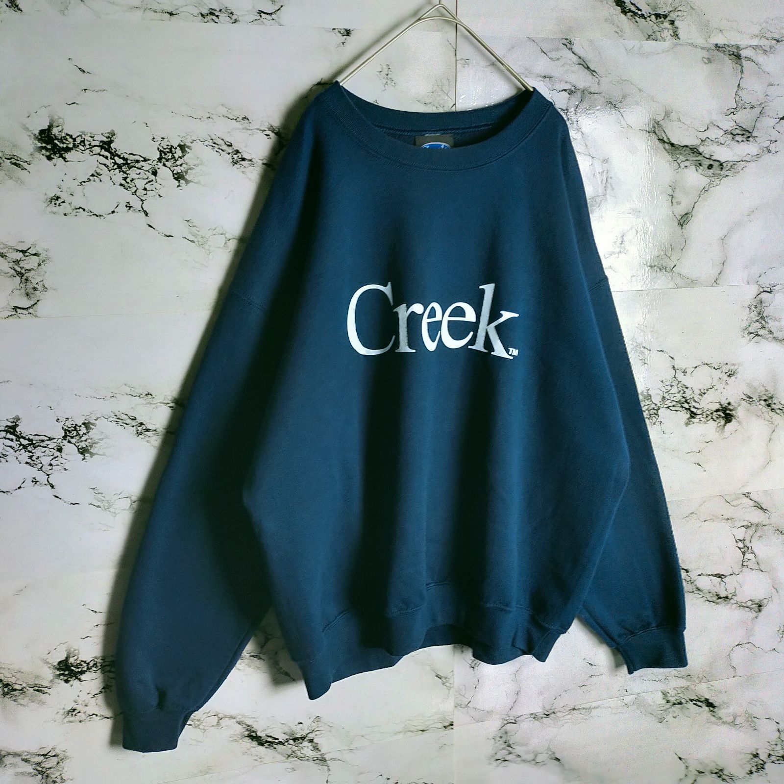 希少】Creek Angler's Device Lサイズ☆ロゴ スウェット 紺 釣り