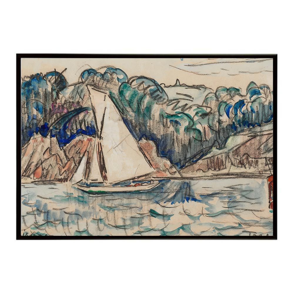小林一雅作 唐津焼 絵唐津 沓 茶碗 共箱 共布 茶道具
