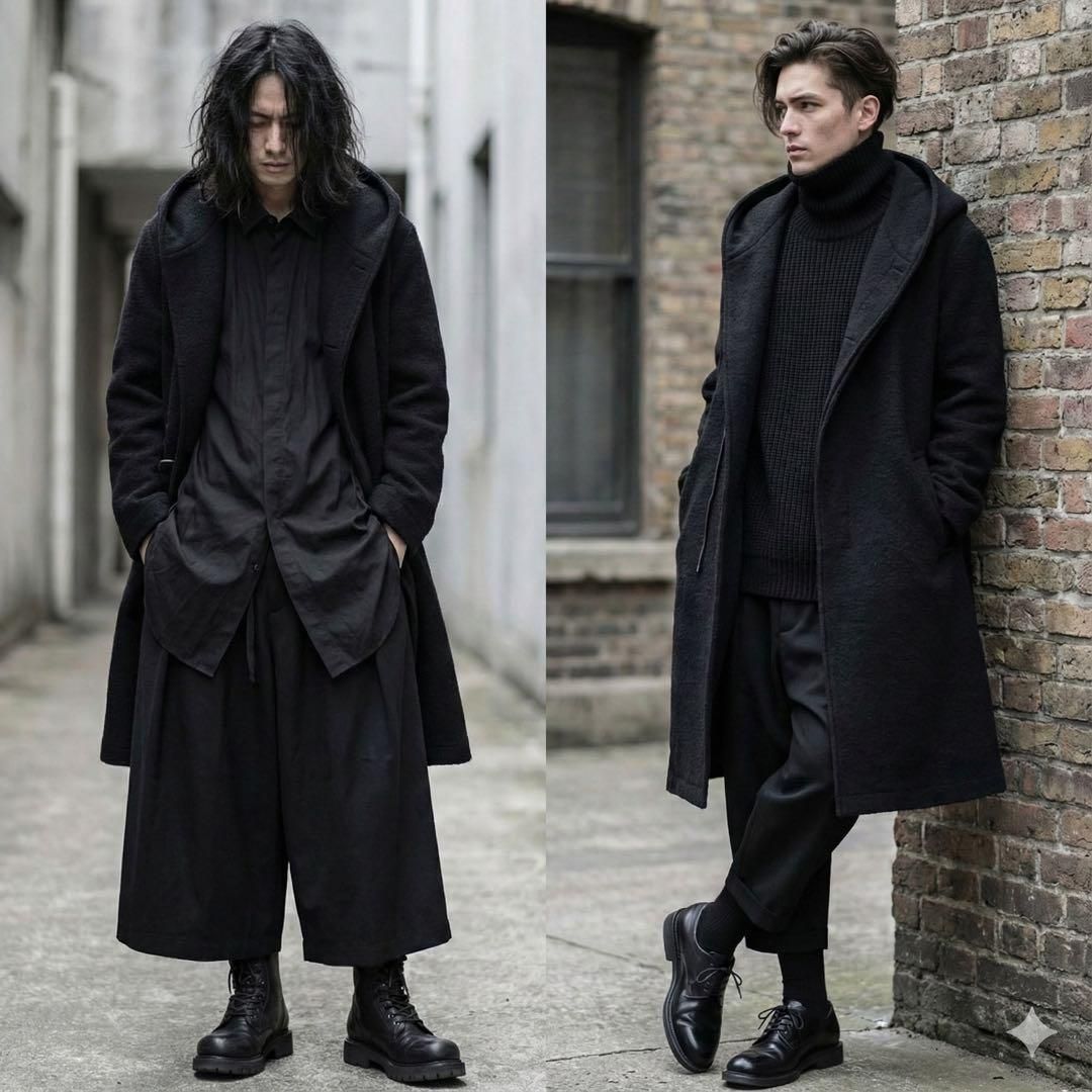 Yohji Yamamoto regulation MEN ヨウジヤマモトレギュレーションメン 2018 AW 2018年秋冬コレクション フーデッドコート ロングコート スナップボタン フード ベルト付き ウール ブラック 黒 L位 メンズ 近年モデル