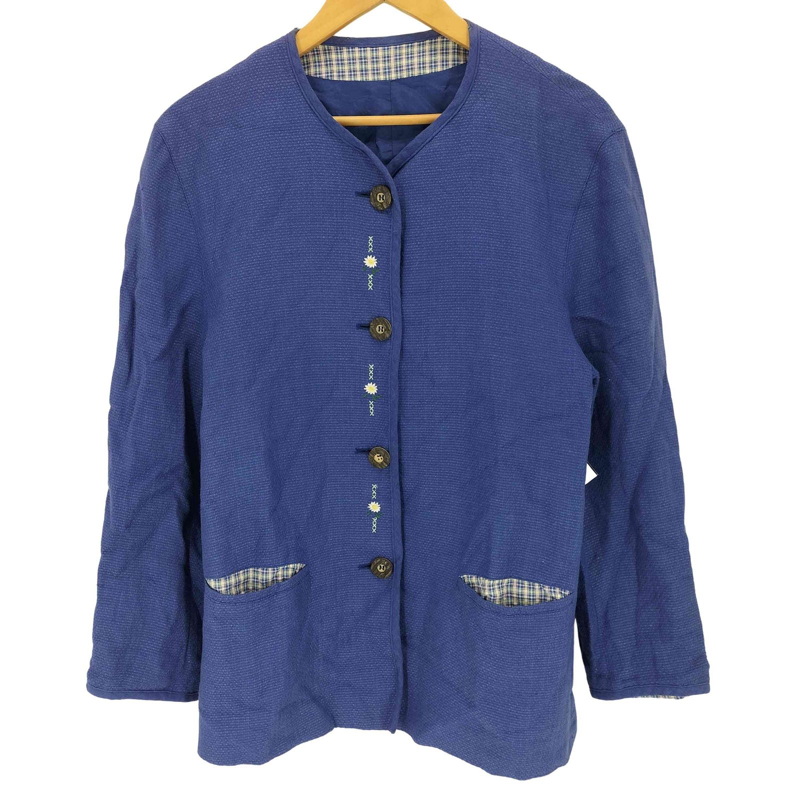 ユーズドフルギ USED古着 フラワー刺繍 リネンチロリアンジャケット