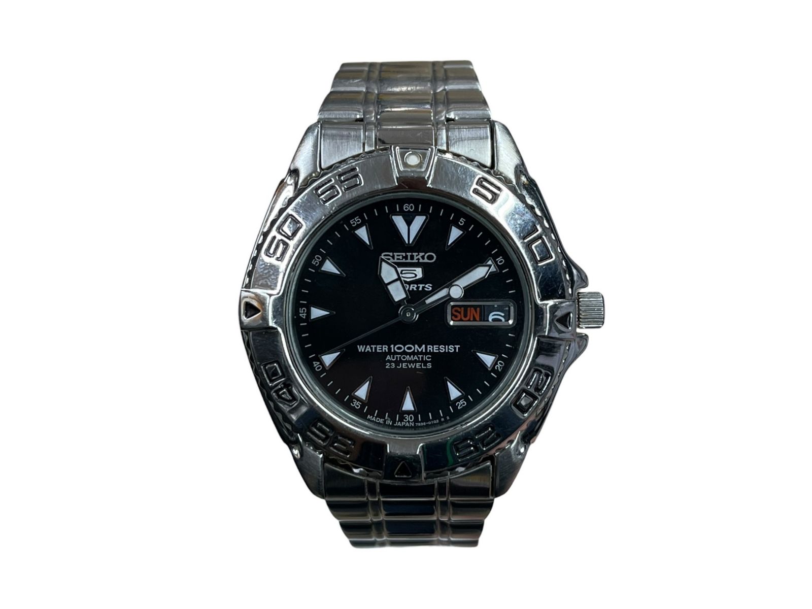 SEIKO セイコー 5 SPORTS ファイブスポーツ 自動巻き 腕時計 7 S 36-00 Y 0 シルバー メンズ|199