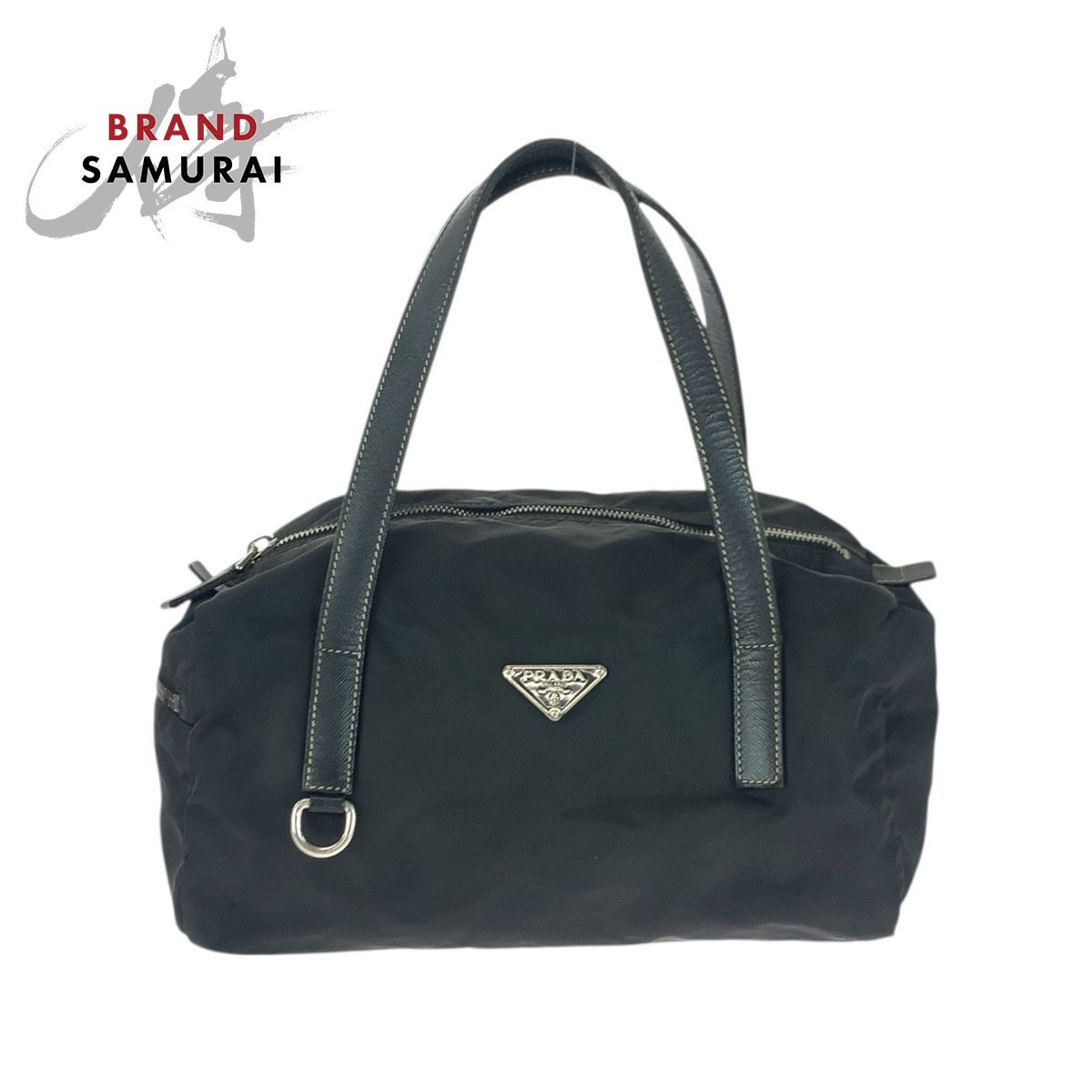 PRADA プラダ テスート 三角ロゴプレート ブラック 黒 シルバー金具