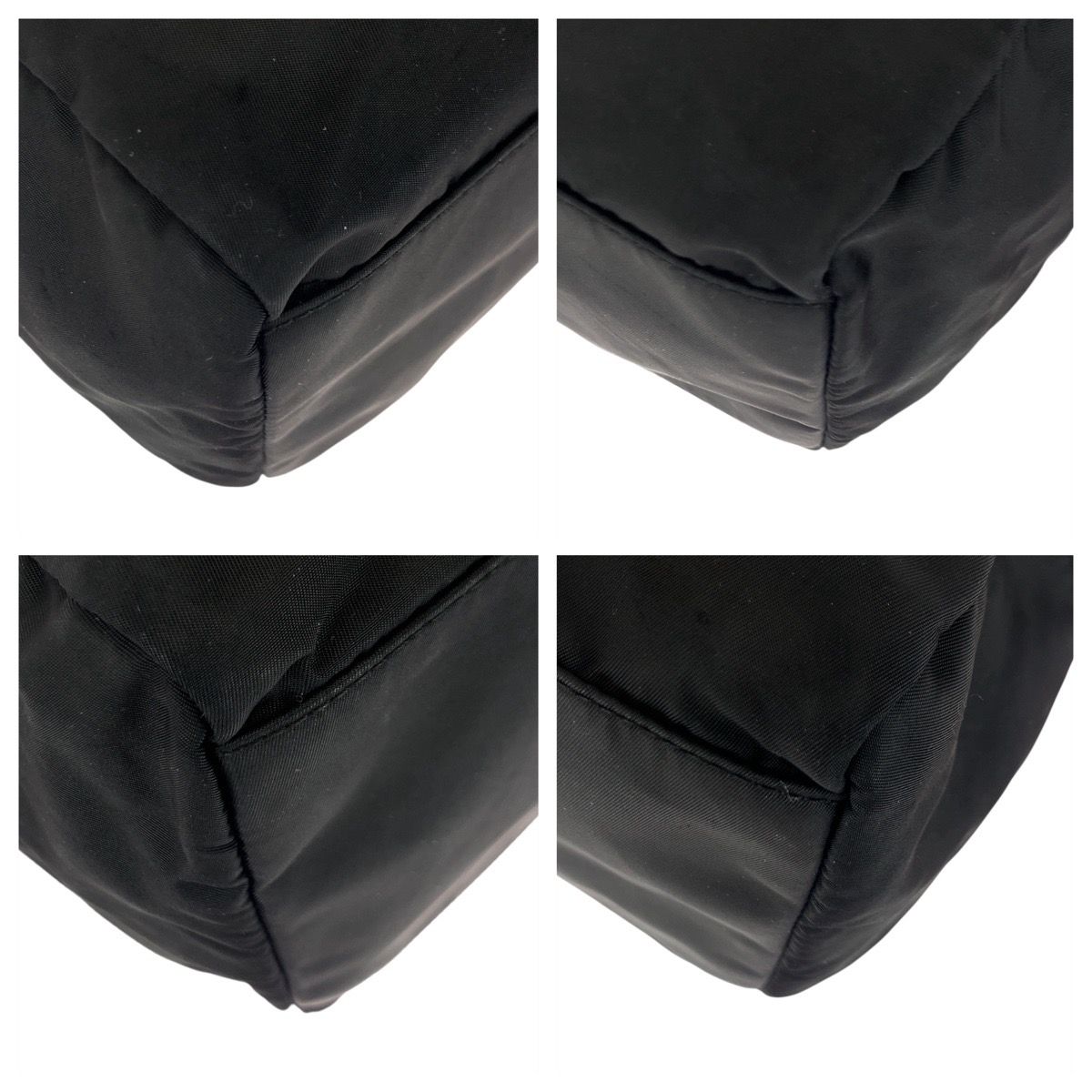 PRADA プラダ テスート 三角ロゴプレート ブラック 黒 シルバー金具