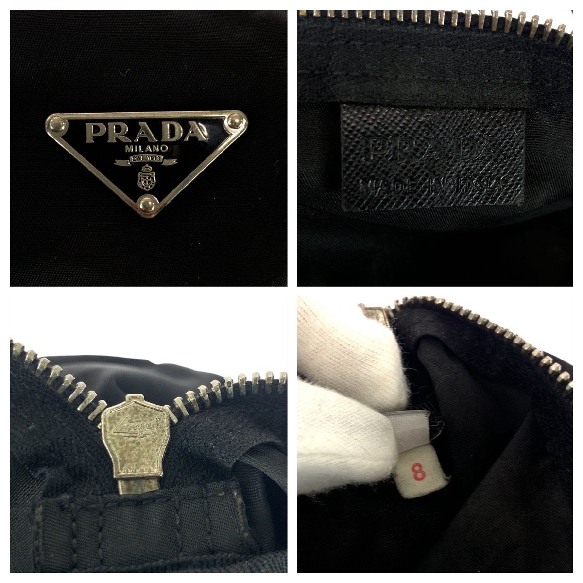 美品 プラダ PRADA 三角プレート テスート ハンドバッグ ミニボストン PRADA プラダ テスート 三角ロゴプレート ブラック 黒 シルバー金具