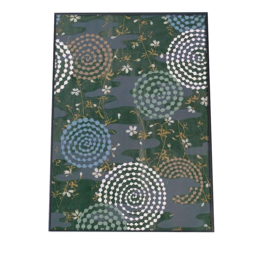 B 約51 x 73 cm bn-poster-832 和柄 伝統 ポスター フレーム付き 日本 和風 旅館 古民家 和室 古典 大正ロマン 柄 アート モダン 絵 画 縦