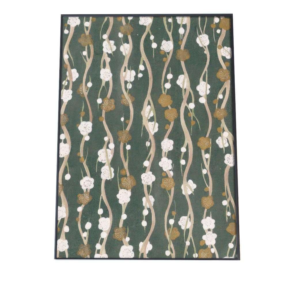 A 約59 x 84 cm bn-poster-833 和柄 伝統 ポスター フレーム付き 日本 和風 旅館 古民家 和室 古典 大正ロマン 柄 アート モダン 絵 画 縦