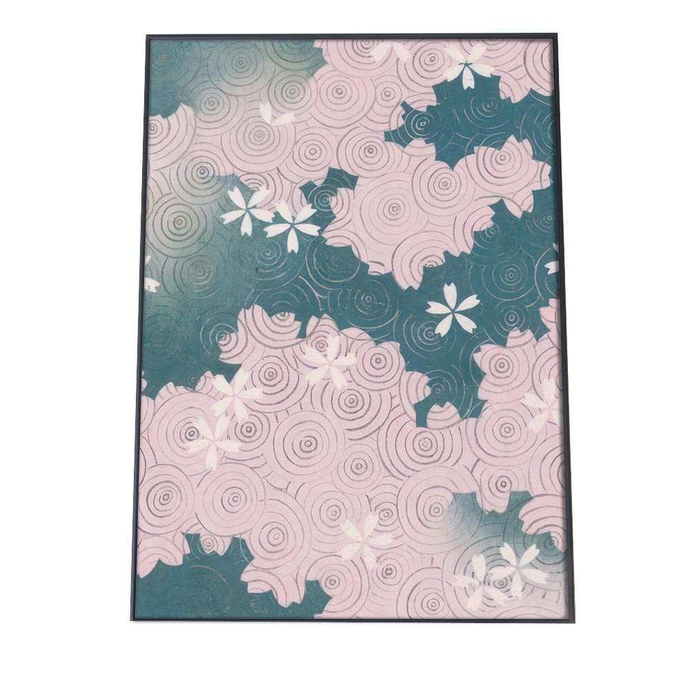 A 約84 x 119 cm bn-poster-834 和柄 伝統 ポスター フレーム付き 日本 和風 旅館 古民家 和室 古典 大正ロマン 柄 アート モダン 絵 画 縦