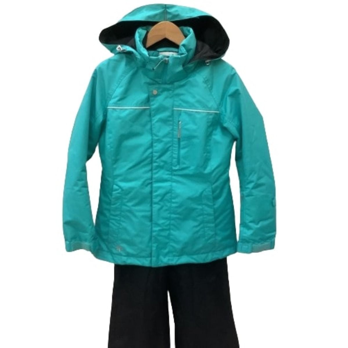 ♪♪ デサント レディース スノーウェア 上下セット SIZE 9号 エメラルドグリーン×ブラック