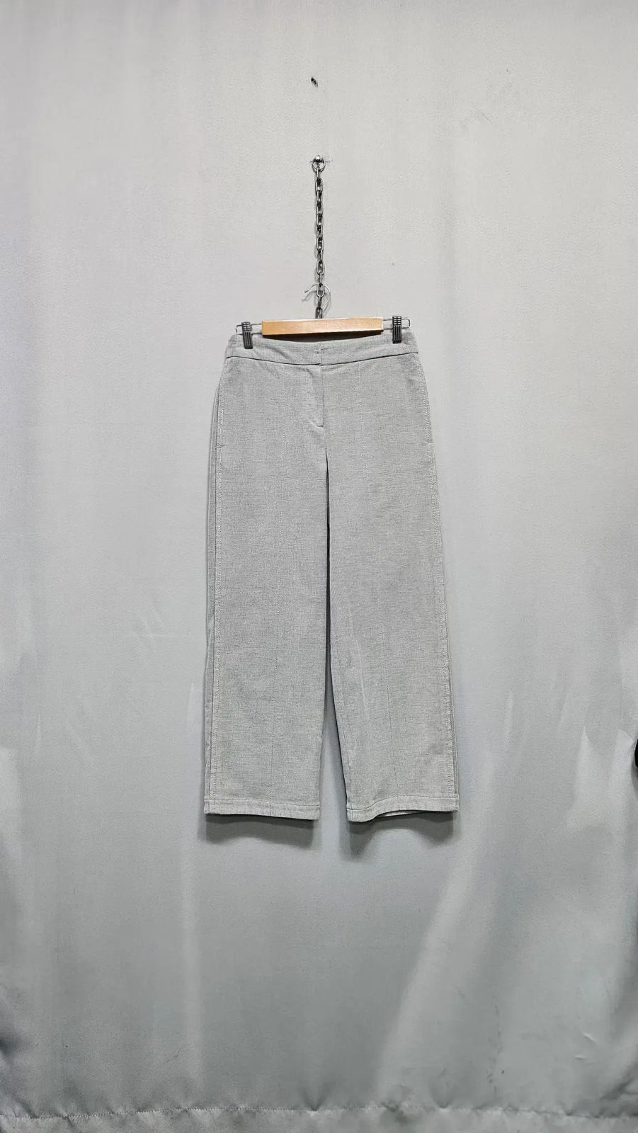 LANVIN コットン84 カシミア13 ゴージ パンツ ライトグレー