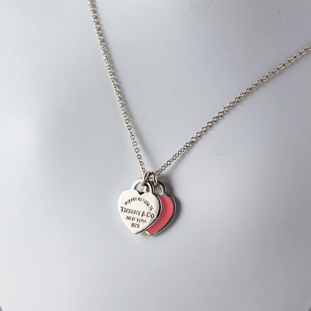 SA152 TIFFANY & Co. リターントゥ ミニ ダブルハートタグ ネックレス