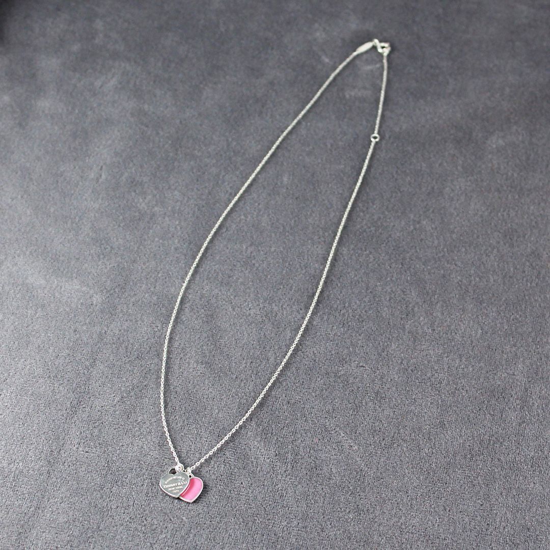 SA152 TIFFANY & Co. リターントゥ ミニ ダブルハートタグ ネックレス