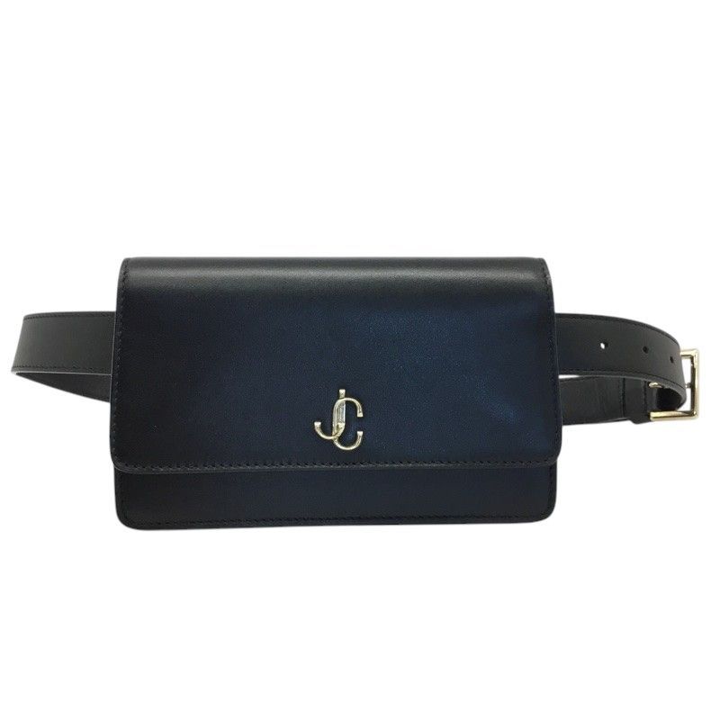 JIMMY CHOO ジミーチュウ ヴァレンヌ ウエスト ボディバッグ レザー ブラック レディース 品 AB 質屋 か ｎ