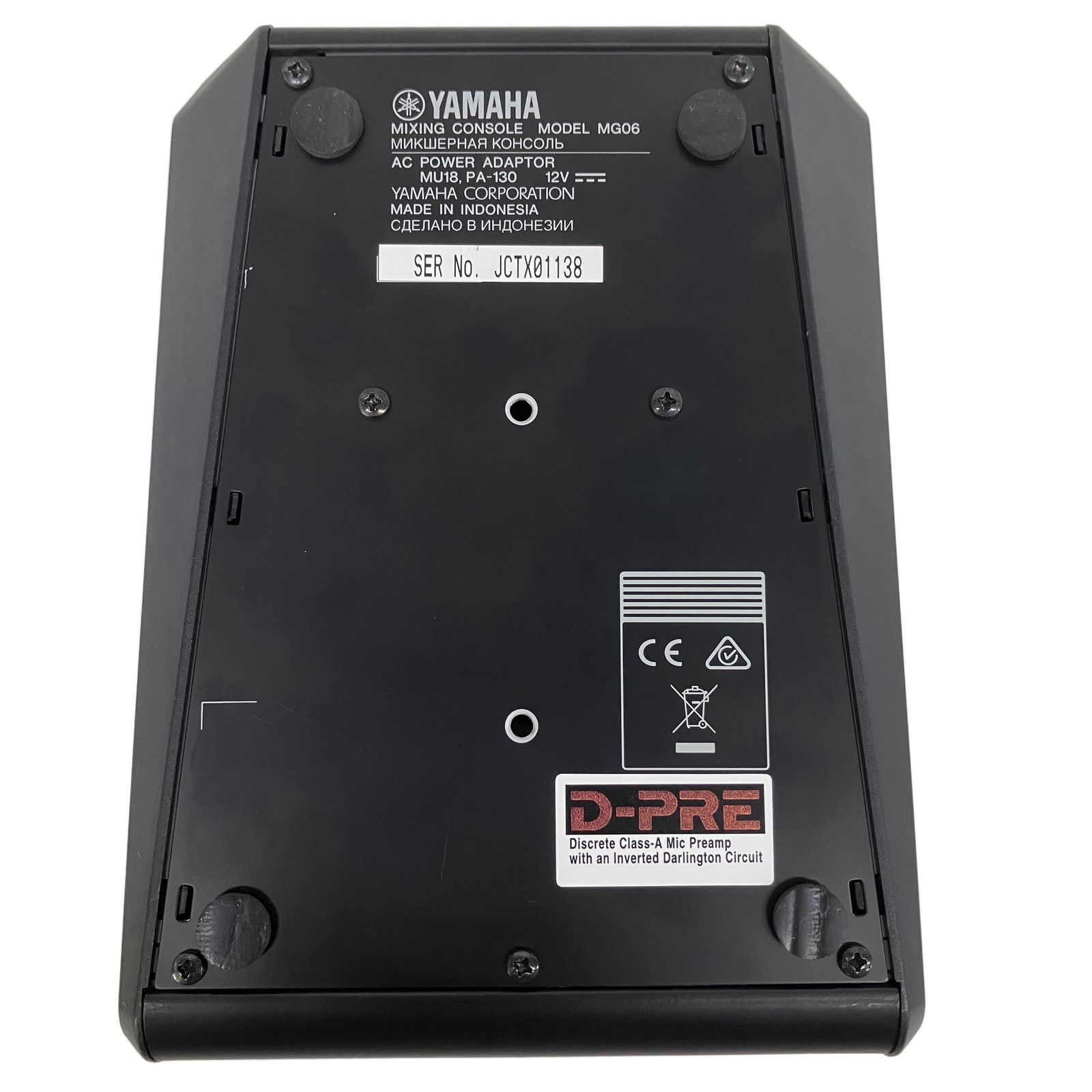 YAMAHA MG06 6チャンネル アナログミキサー 高品位マイクプリ D-PRE