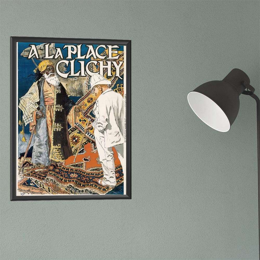 A 約42 x 59 cm bn-poster-981 超レトロ ポスター フレーム付き クラシック 古紙風 アートプリント インテリア オールド家具 レトロテイスト 古い