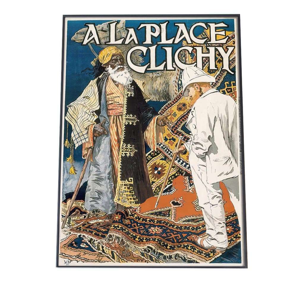 B 約73 x 103 cm bn-poster-981 超レトロ ポスター フレーム付き クラシック 古紙風 アートプリント インテリア オールド家具 レトロテイスト 古い