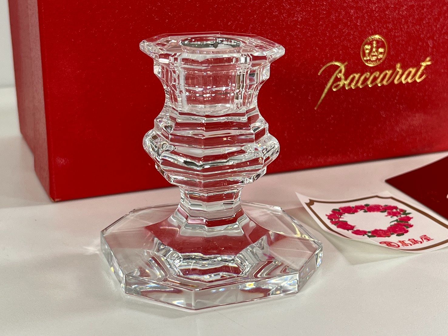 バカラ クリスタル キャンドルホルダー 1点 ろうそく台 燭台