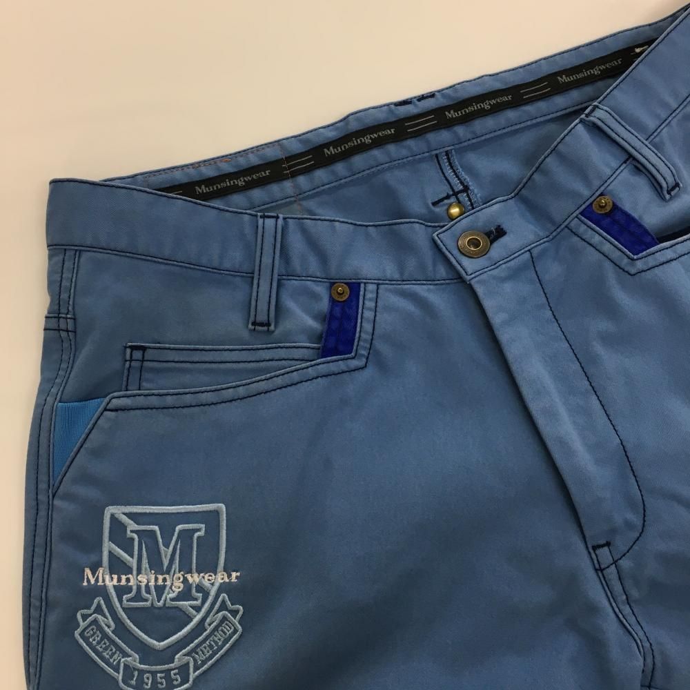 マンシングウェア パンツ ライトブルー ロゴ刺しゅう メンズ 85 ゴルフ