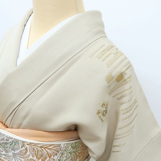 百華❀Y4144◇美品 正絹 花井幸子落款 金糸総刺繍 洒落紋 手縫い仕立て