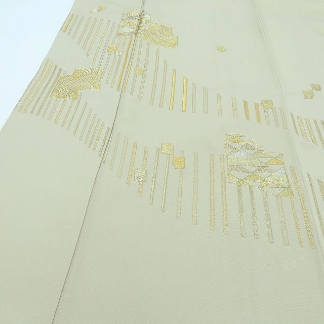 百華❀Y4144◇美品 正絹 花井幸子落款 金糸総刺繍 洒落紋 手縫い仕立て