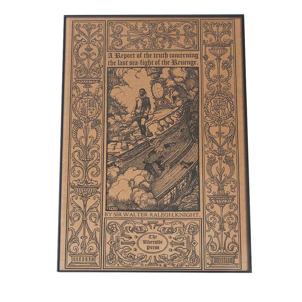 A 約59 x 84 cm bn-poster-992 超レトロ ポスター フレーム付き クラシック 古紙風 アートプリント インテリア 家具 レトロテイスト 古い