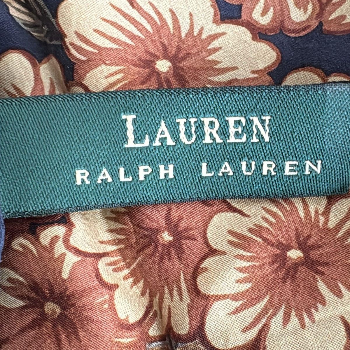 RalphLauren(ラルフローレン) スカーフ美品 - ネイビー×ベージュ